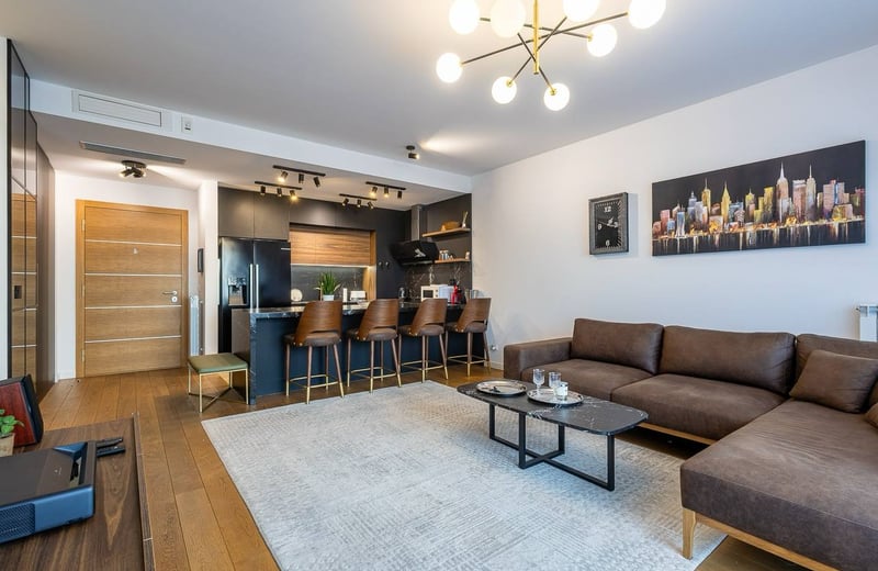 Location longue durée d’un appartement élégant de 3 pièces, 88 m², Skyline Residence, Belgrade, Serbie